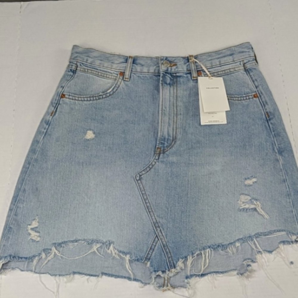 NWT Zara destroyed denim mini skirt